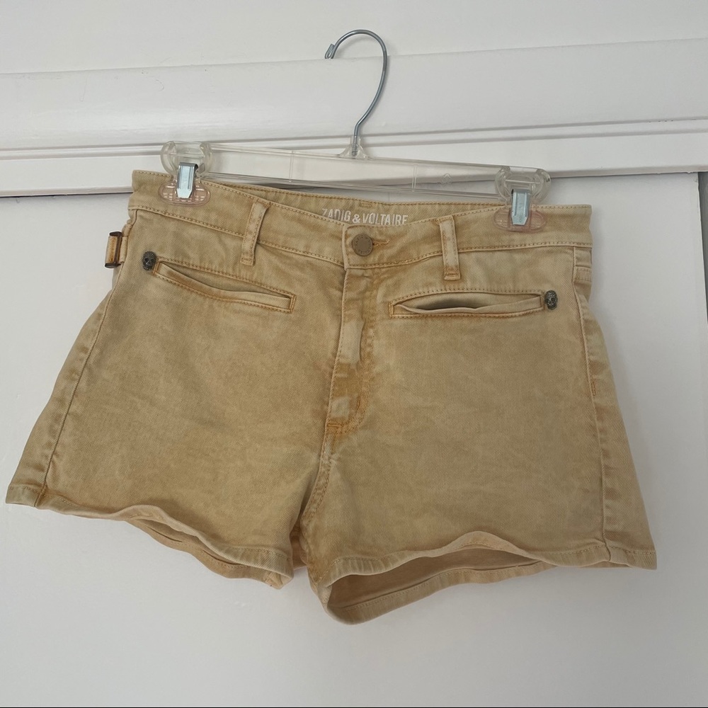 Zadig & Voltaire yellow jean shorts